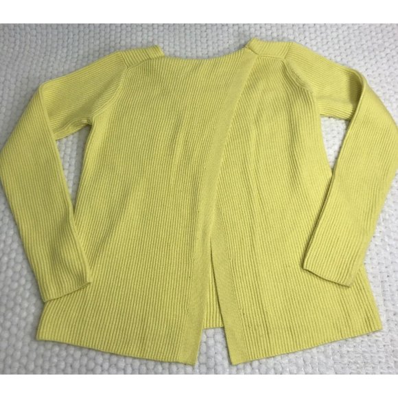Banana Republic Yellow Cross Back Wool Crew SM - Picture 1 of 8